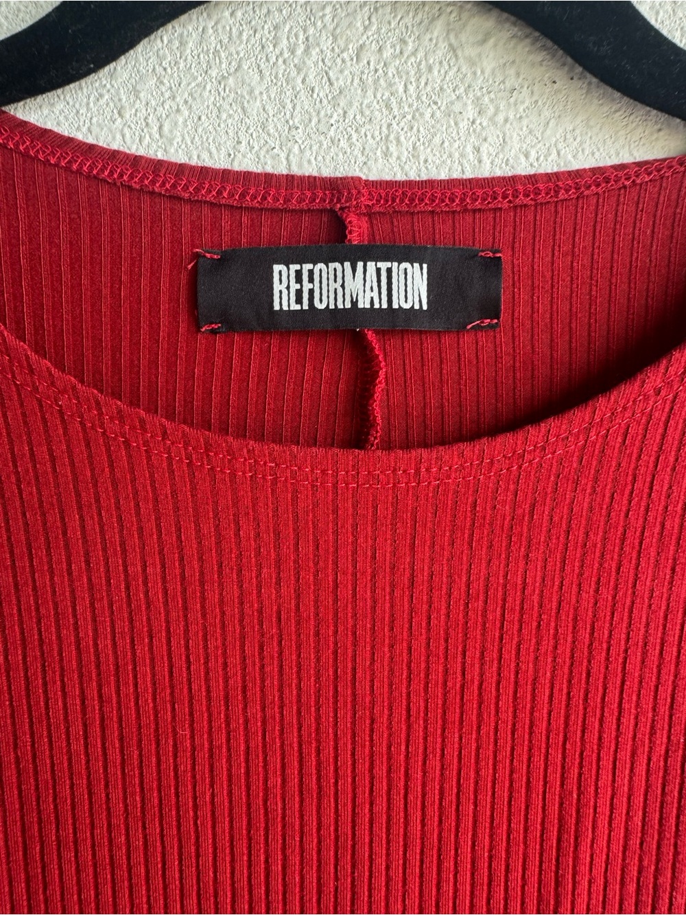 Reformation Anise bell sleeve ribbed mini dress size M Red - Picture 7 of 9